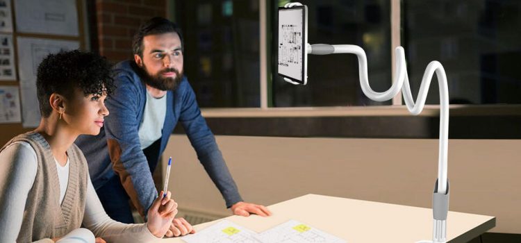 This gooseneck phone and tablet holder is a perfect $13 home office accessory