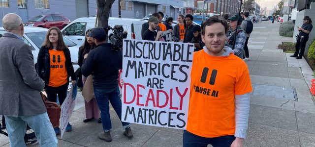 Protesters gather outside OpenAI office, opposing military AI and AGI